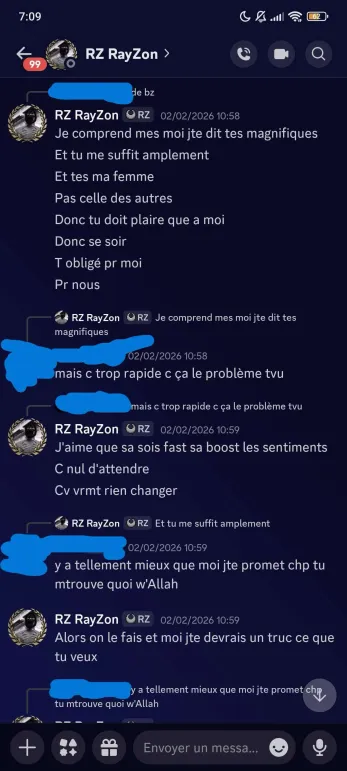 Capture harcèlement DM