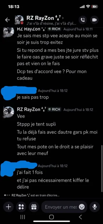 Capture coercition sexuelle RZ RayZon